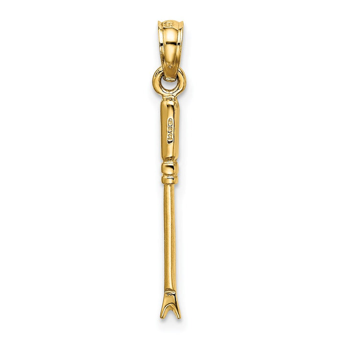 Million Charms 14K Yellow Gold Themed 3-D Weeding Garden Tool Charm
