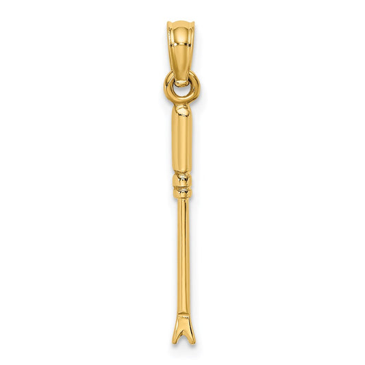 Million Charms 14K Yellow Gold Themed 3-D Weeding Garden Tool Charm