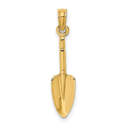 Million Charms 14K Yellow Gold Themed 3-D Hp Trowel Garden Tool Charm