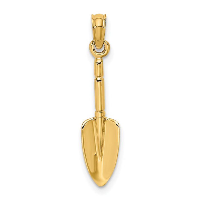 Million Charms 14K Yellow Gold Themed 3-D Hp Trowel Garden Tool Charm
