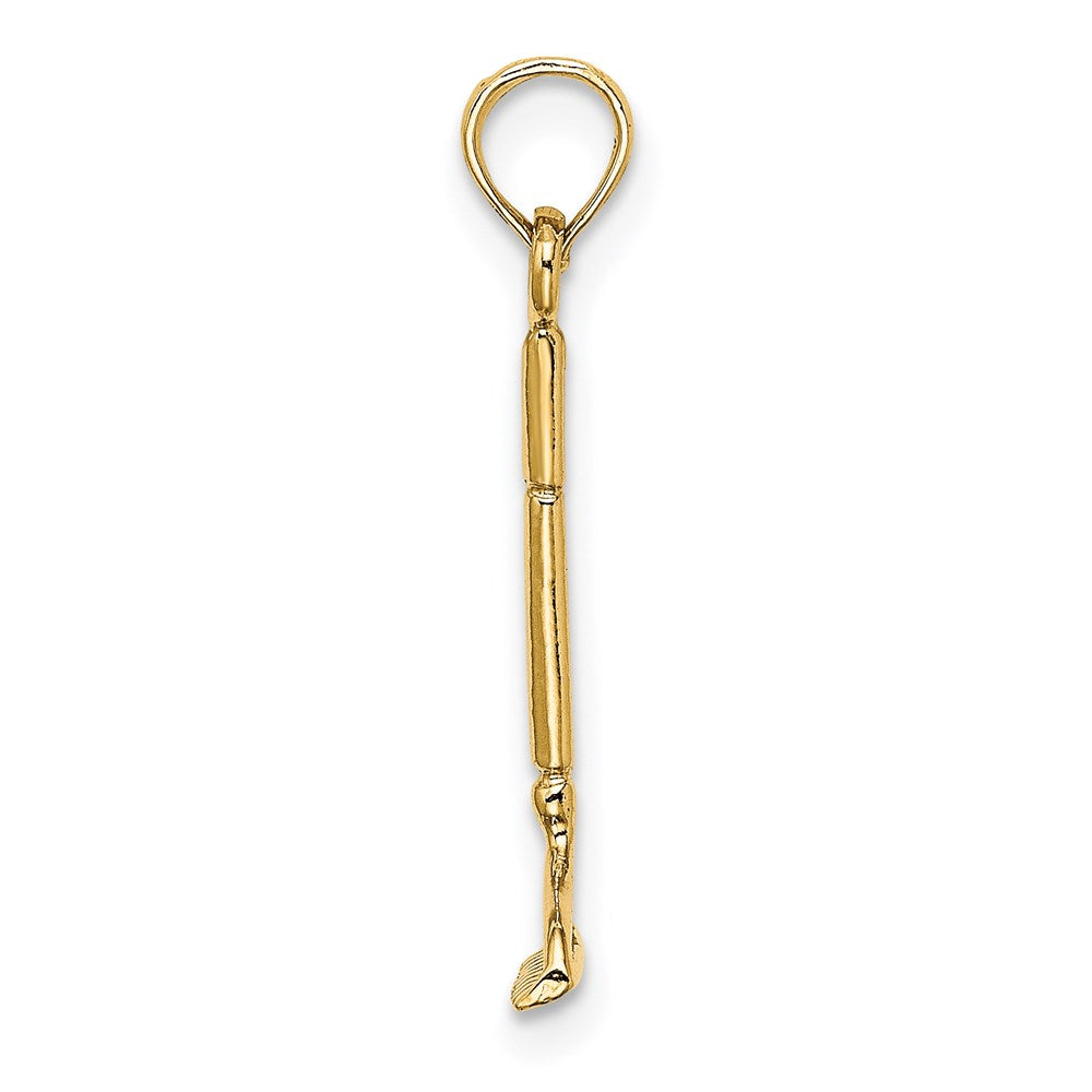 Million Charms 14K Yellow Gold Themed 3-D Landscape Rake Garden Tool Charm