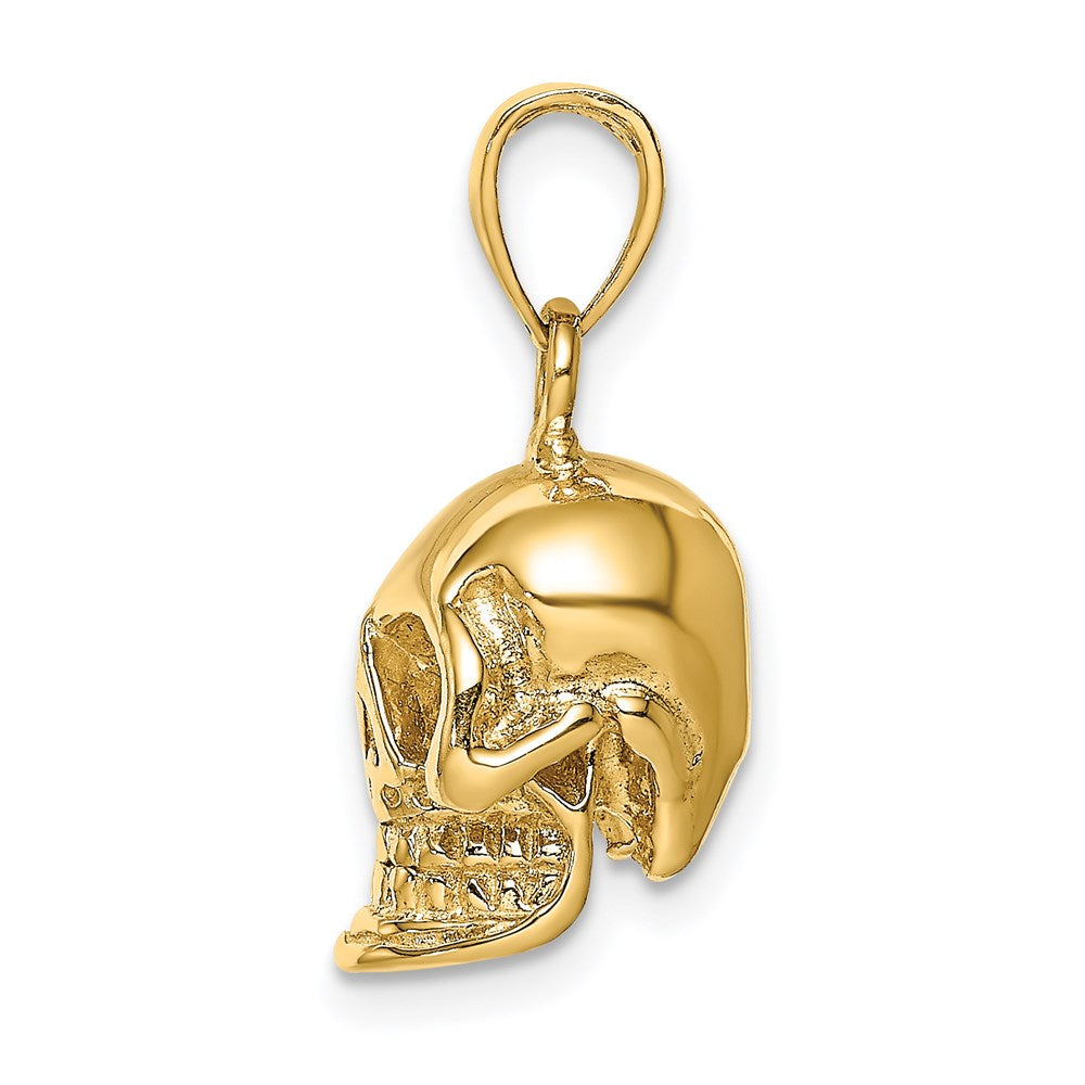 Million Charms 14K Yellow Gold Themed 3-D Skull Charm / Hp