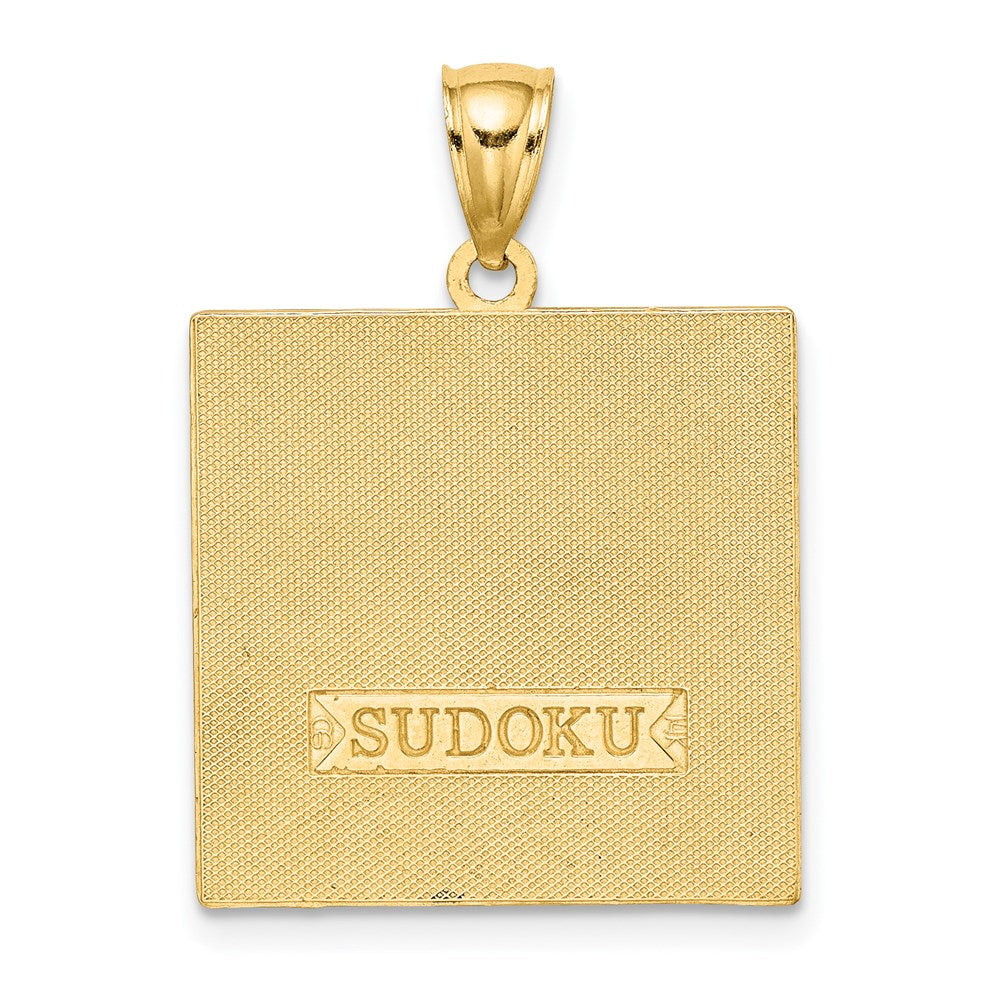 Million Charms 14K Yellow Gold Themed Polished & Antiqued Sudoku Game Board Charm