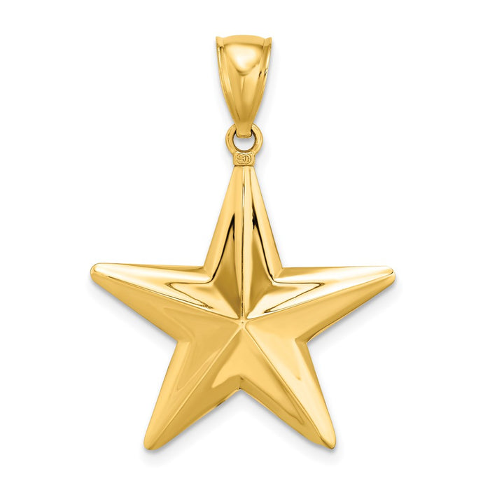 Million Charms 14K Yellow Gold Themed 3-D Nautical Star Charm