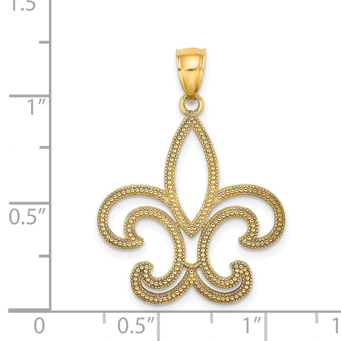 Million Charms 14K Yellow Gold Themed Fleur-De-Lis Charm