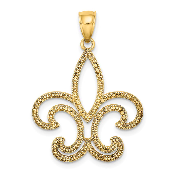 Million Charms 14K Yellow Gold Themed Fleur-De-Lis Charm