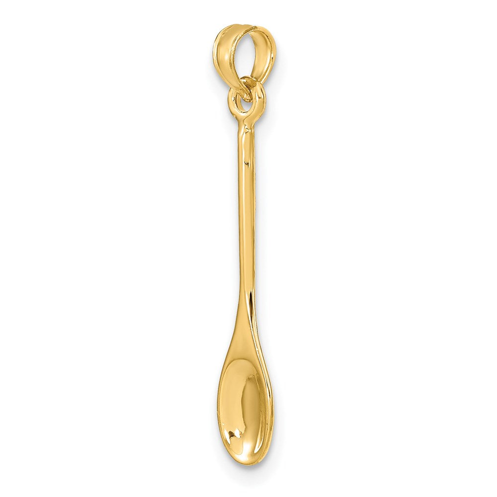 Million Charms 14K Yellow Gold Themed Polished 3-D Wooden Spoon Charm
