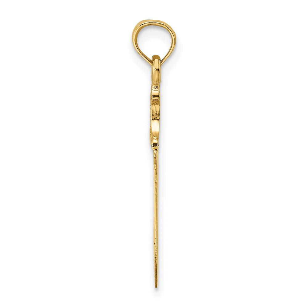 Million Charms 14K Yellow Gold Themed 3-D & Polished Butcher Knife Charm