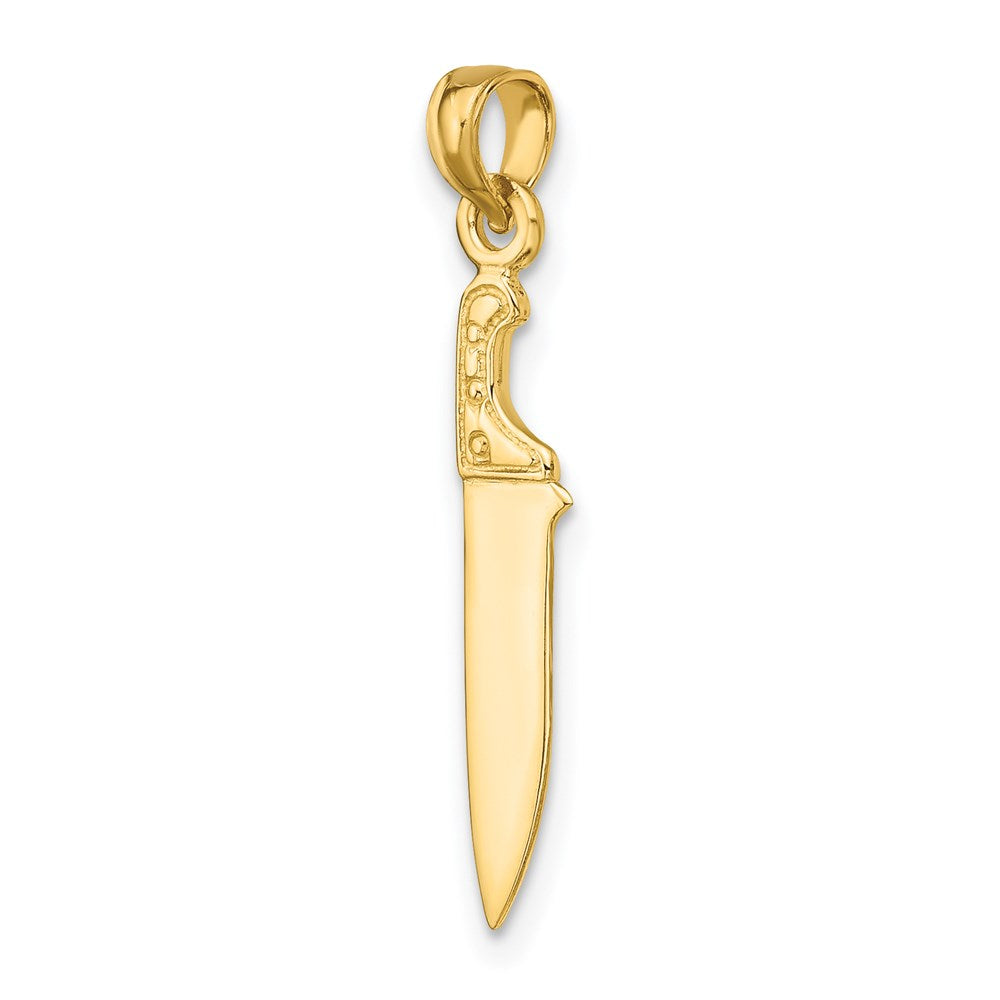 Million Charms 14K Yellow Gold Themed 3-D & Polished Butcher Knife Charm