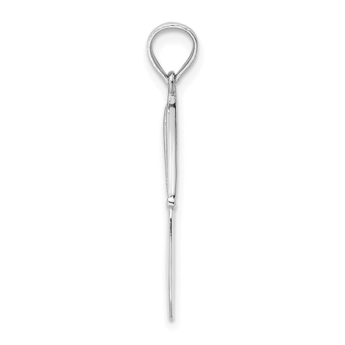 Million Charms 14K White Gold Themed 3-D & Polished Table Knife Charm