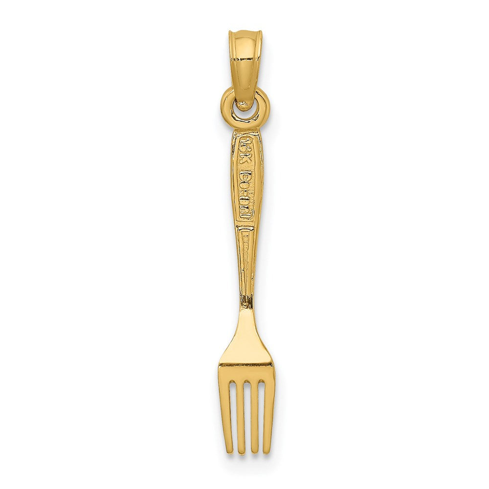 Million Charms 14K Yellow Gold Themed 3-D & Polished Table Fork Charm