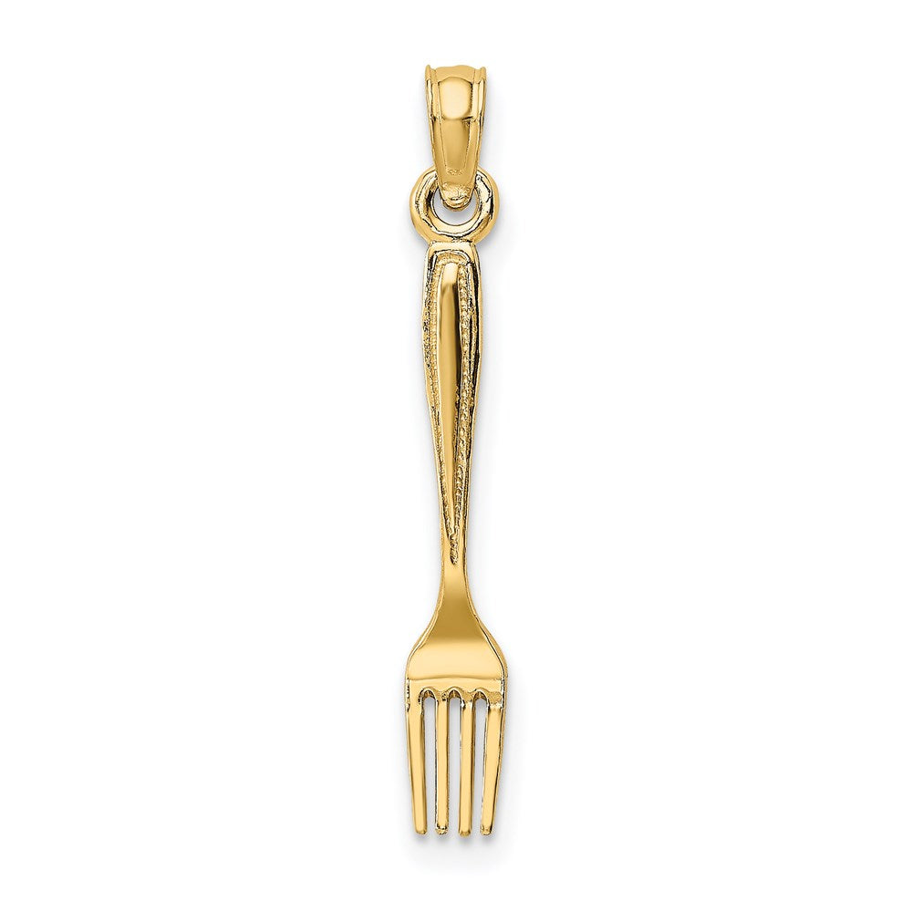Million Charms 14K Yellow Gold Themed 3-D & Polished Table Fork Charm