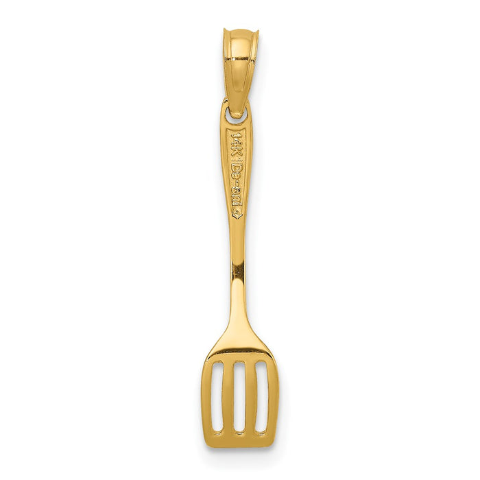 Million Charms 14K Yellow Gold Themed 3-D & Polished Spatula Charm