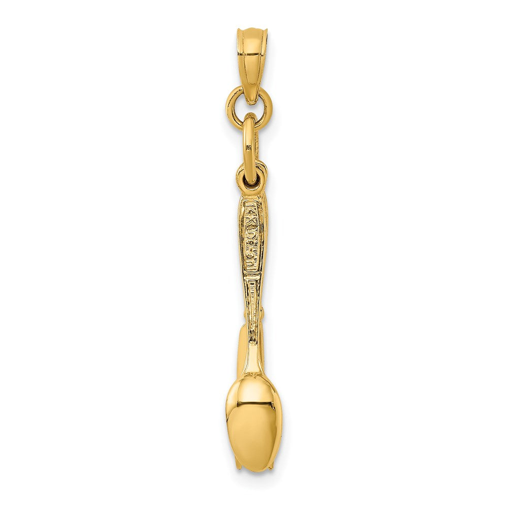 Million Charms 14K Yellow Gold Themed 3-D Moveable Knife, Fork, & Spoon Charm