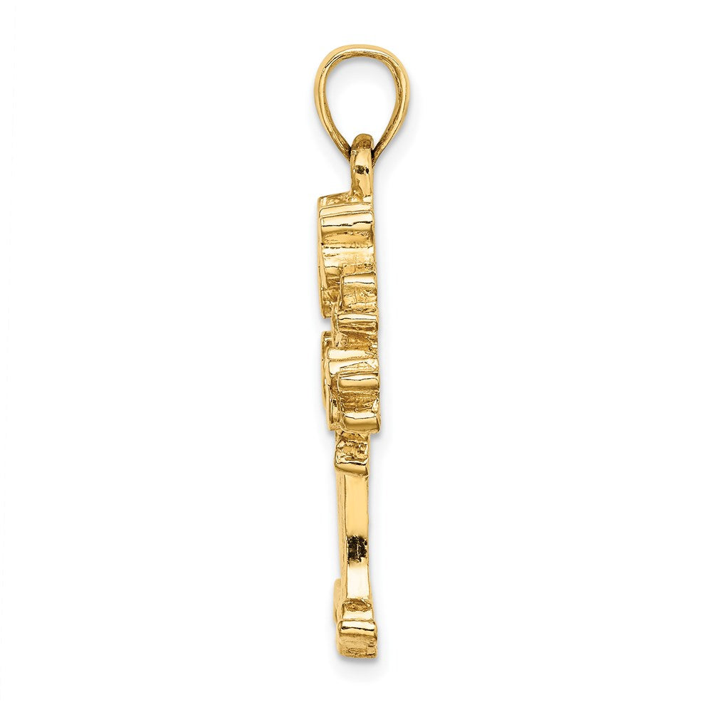 Million Charms 14K Yellow Gold Themed 2-D & Cut-Out Money Tree Charm