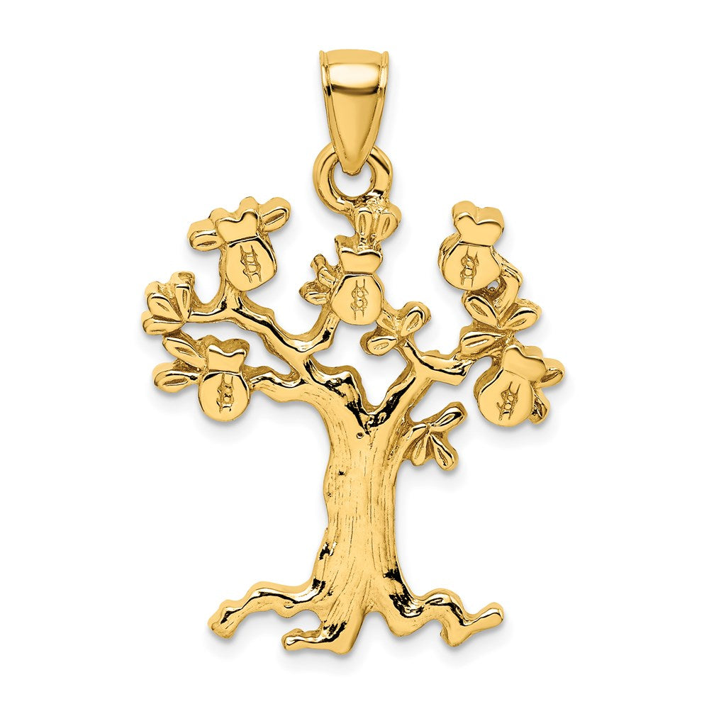 Million Charms 14K Yellow Gold Themed 2-D & Cut-Out Money Tree Charm