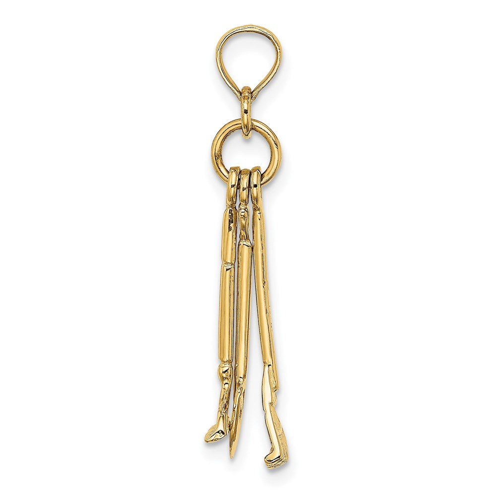 Million Charms 14K Yellow Gold Themed 3-D Moveable Garden Tool Collection Charm