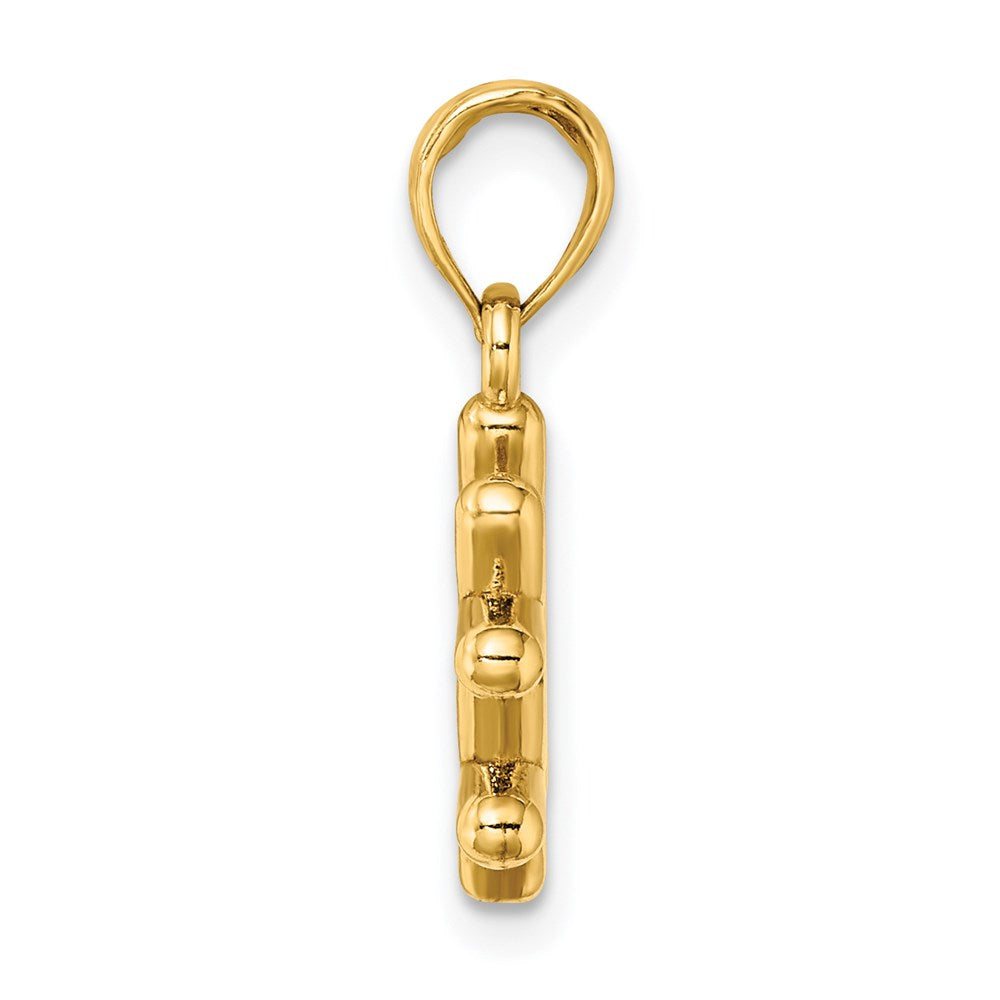 Million Charms 14K Yellow Gold Themed 3-D # Hashtag Charm
