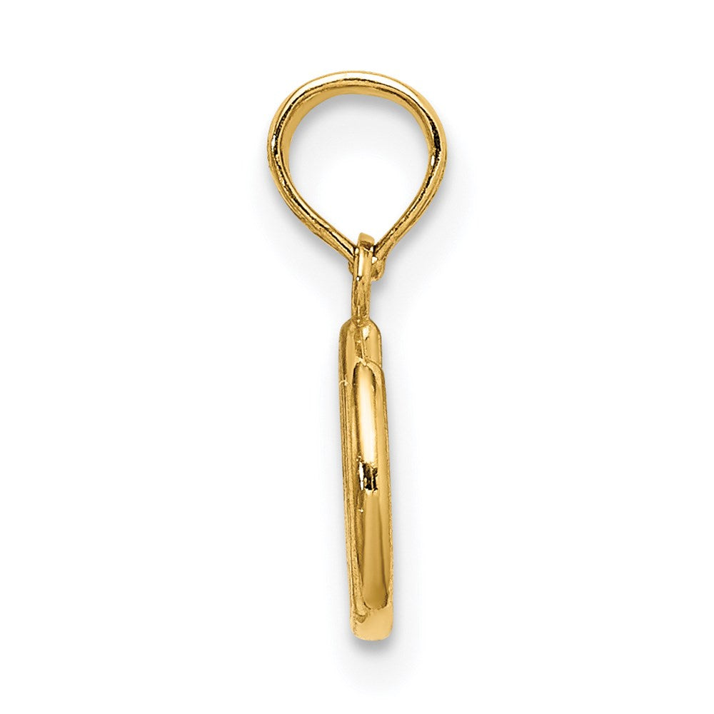 Million Charms 14K Yellow Gold Themed 3-D Peace Symbol Charm