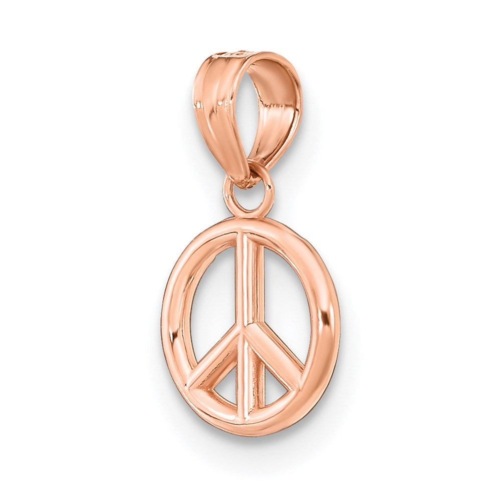 Million Charms 14K White Gold Themed 3-D Peace Symbol Charm