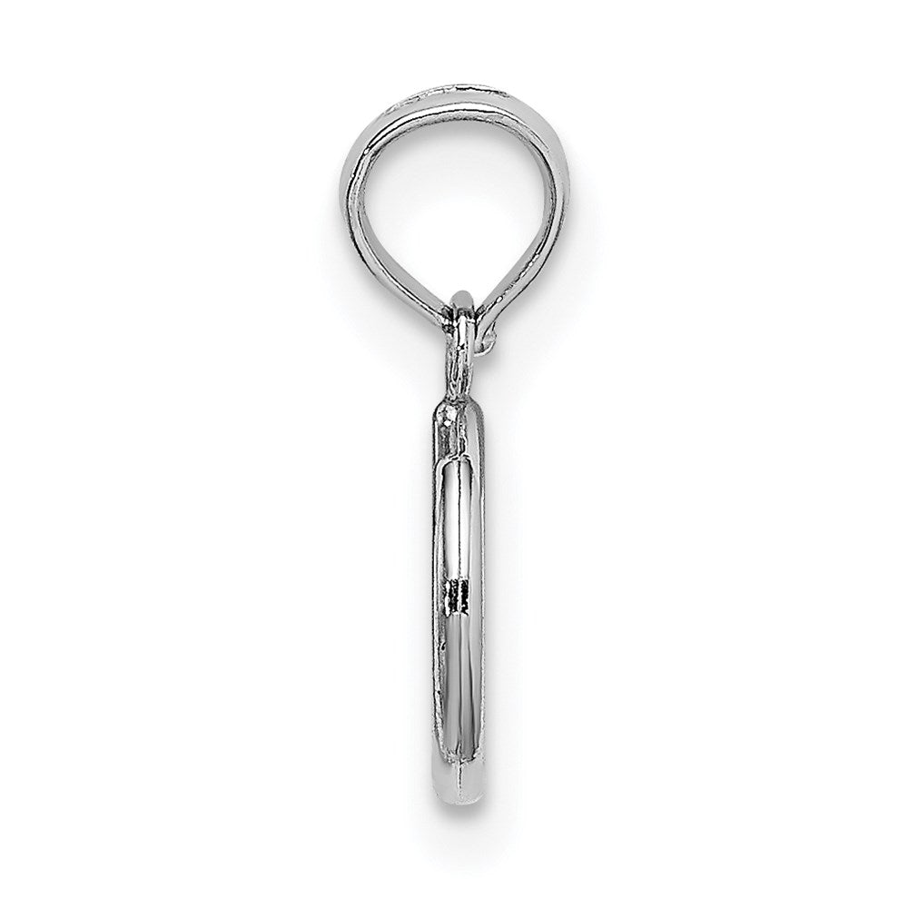 Million Charms 14K White Gold Themed 3-D Peace Symbol Charm