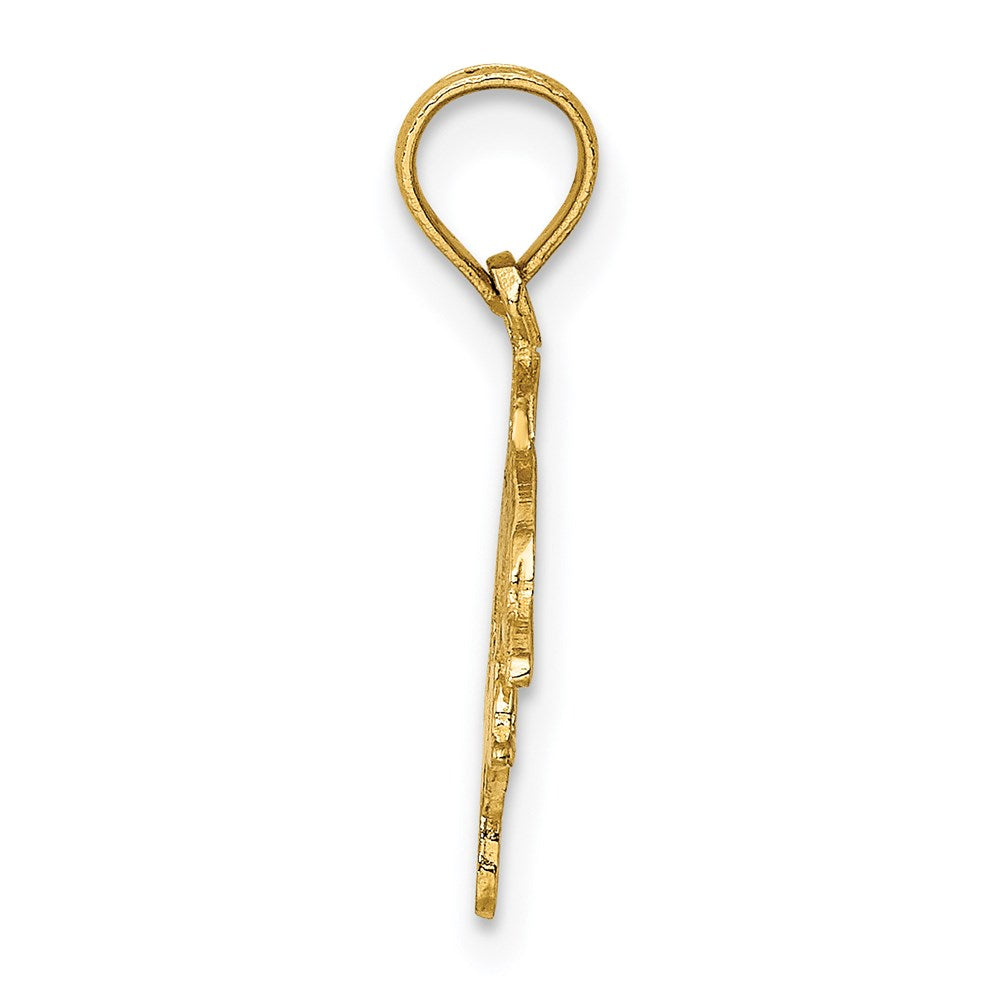Million Charms 14K Yellow Gold Themed Mother & Calf Dolphin Left Charm
