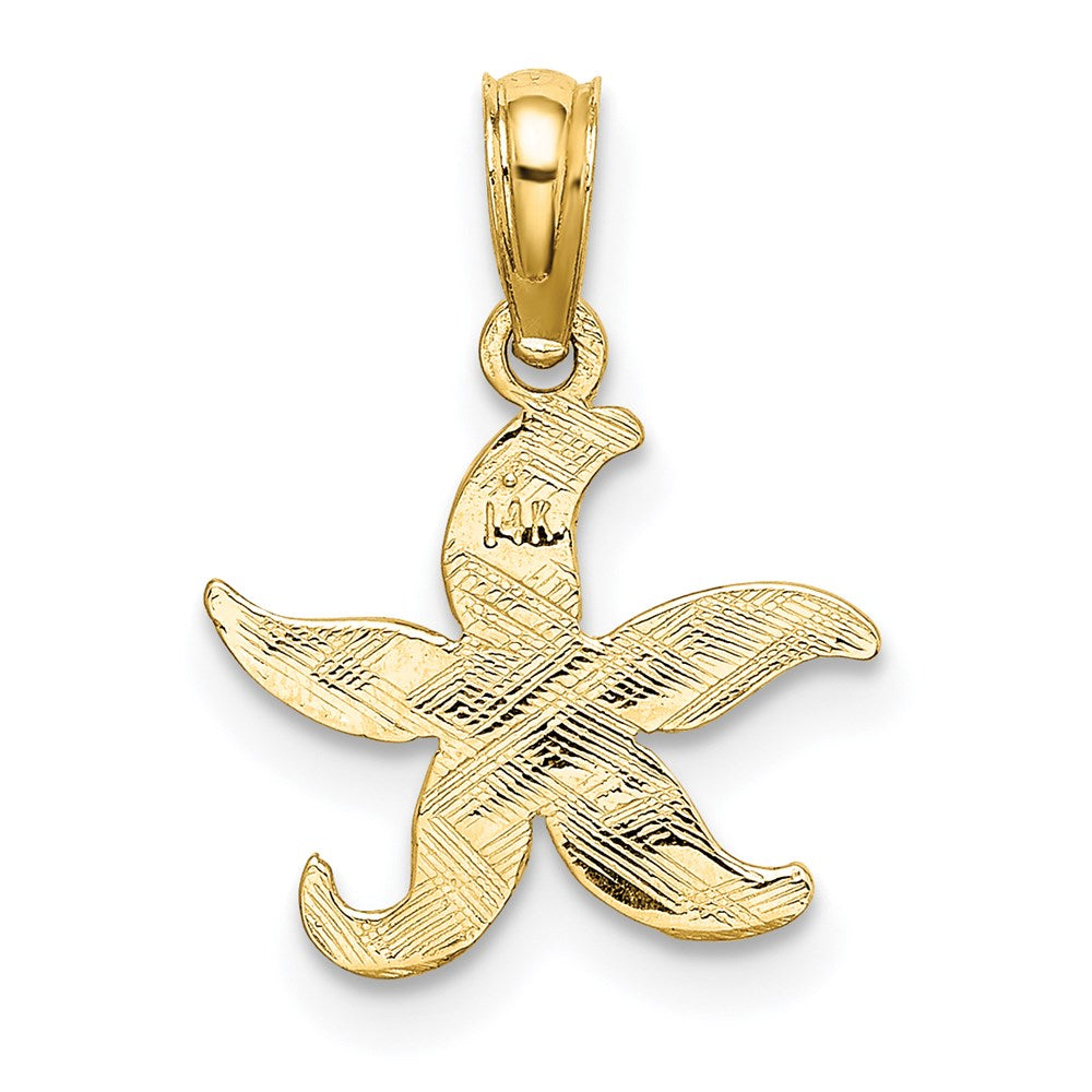 Million Charms 14K Yellow Gold Themed Flat Nautical Starfish Charm