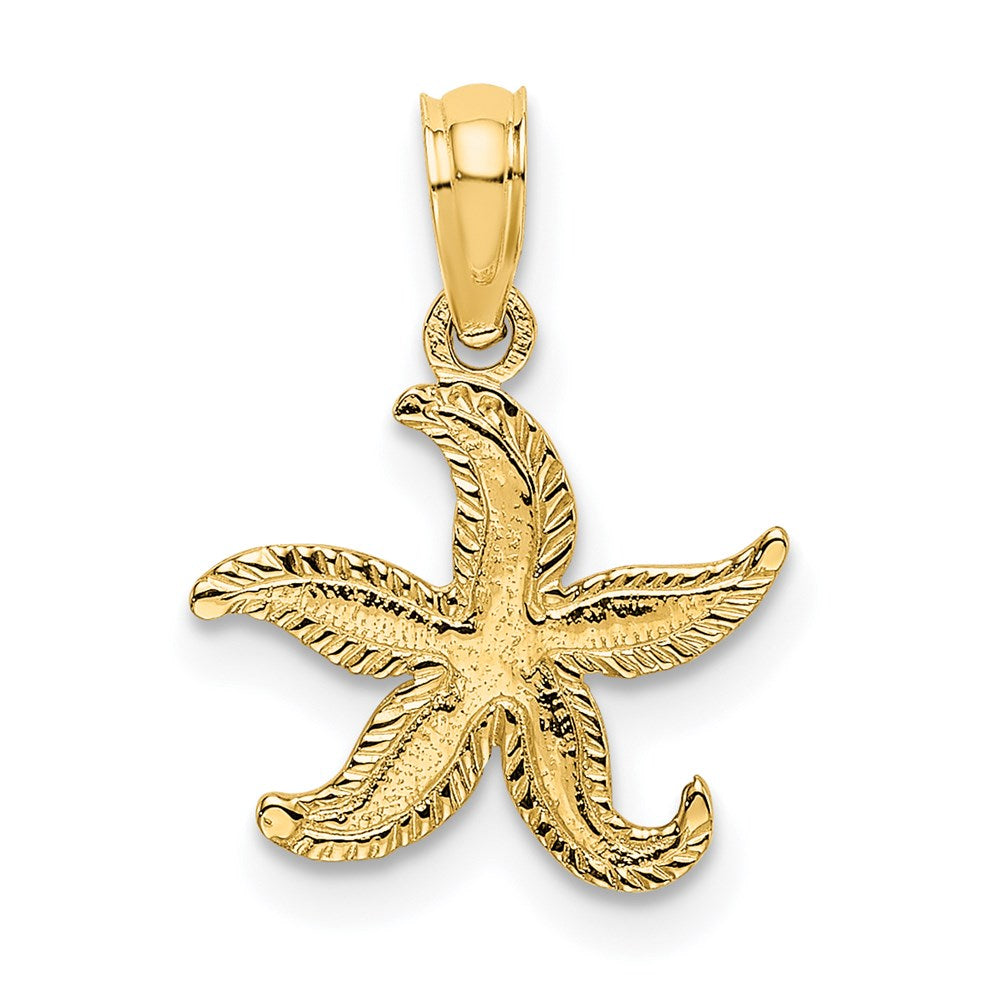 Million Charms 14K Yellow Gold Themed Flat Nautical Starfish Charm