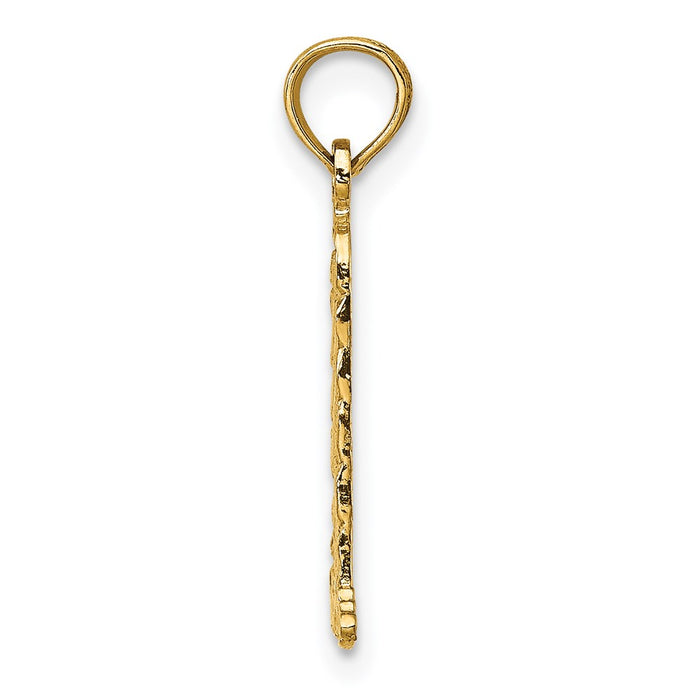 Million Charms 14K Yellow Gold Themed Small Lighthouse With Building Charm