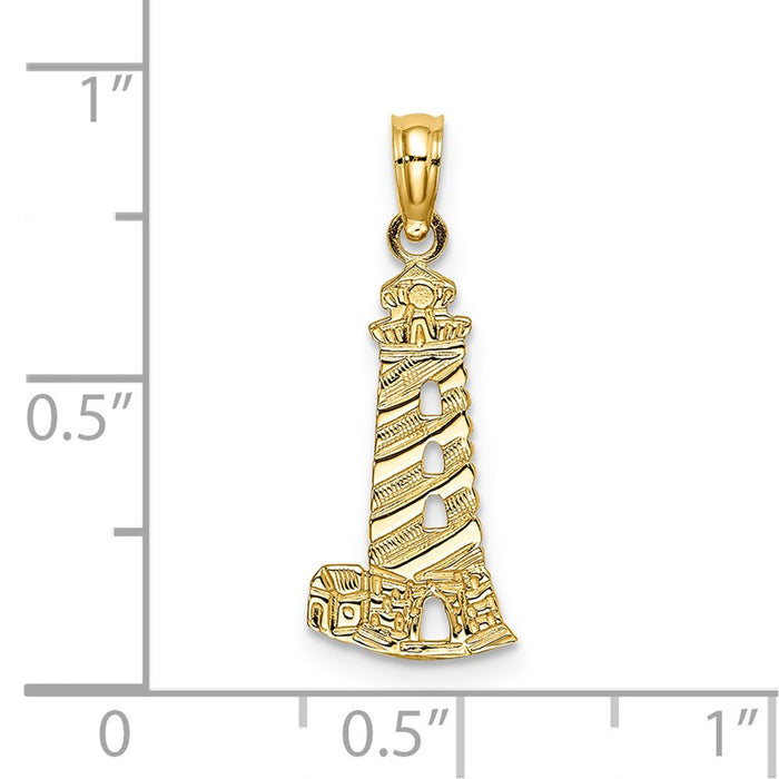 Million Charms 14K Yellow Gold Themed Lighthouse Charm