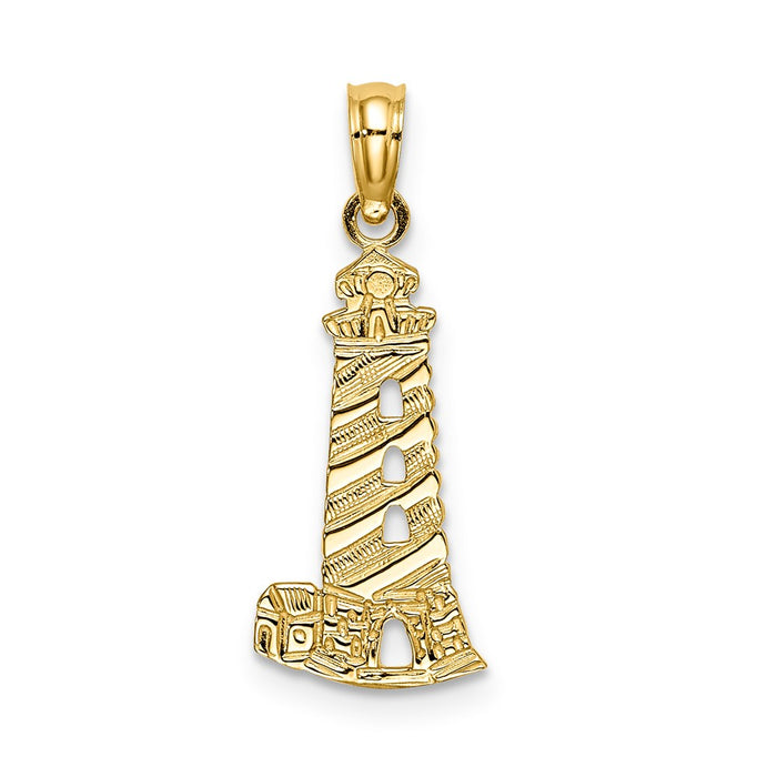 Million Charms 14K Yellow Gold Themed Lighthouse Charm