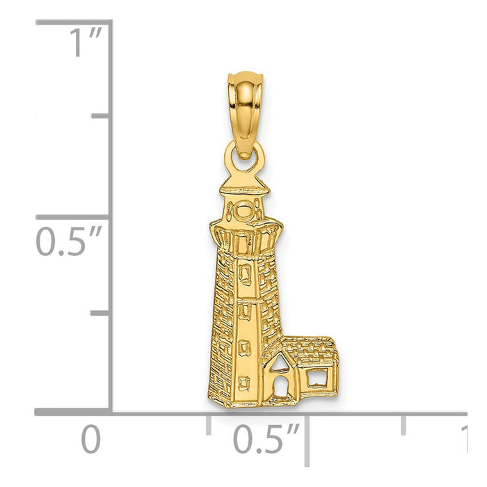 Million Charms 14K Yellow Gold Themed Lighthouse Charm