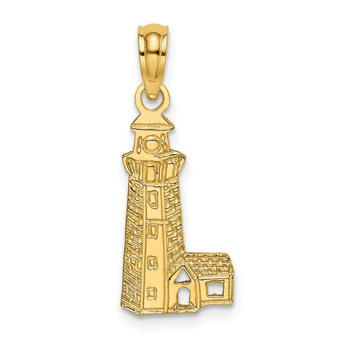 Million Charms 14K Yellow Gold Themed Lighthouse Charm