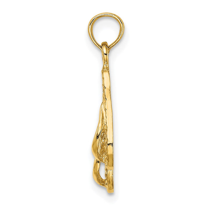 Million Charms 14K Yellow Gold Themed Antigua, W.I. Double Flip-Flop Charm