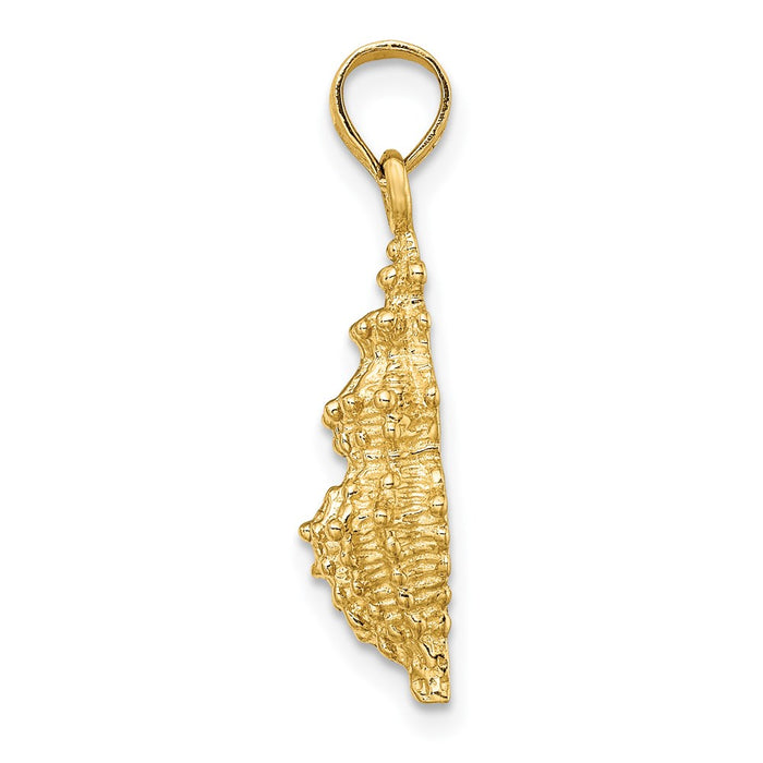 Million Charms 14K Yellow Gold Themed 2-D Conch Shell Charm