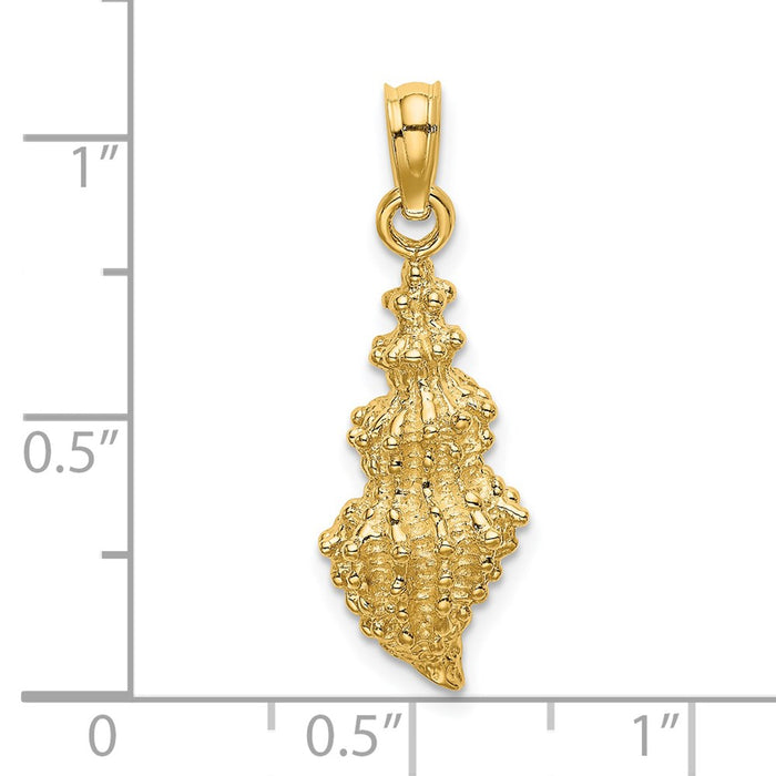 Million Charms 14K Yellow Gold Themed 2-D Conch Shell Charm