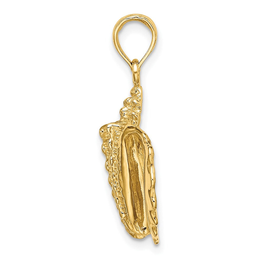Million Charms 14K Yellow Gold Themed 2-D Conch Shell Charm