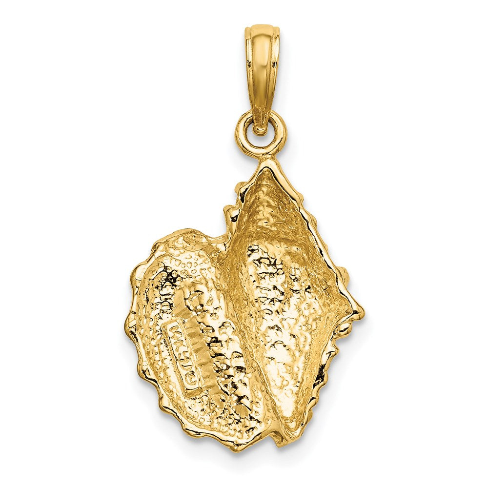 Million Charms 14K Yellow Gold Themed 2-D Conch Shell Charm