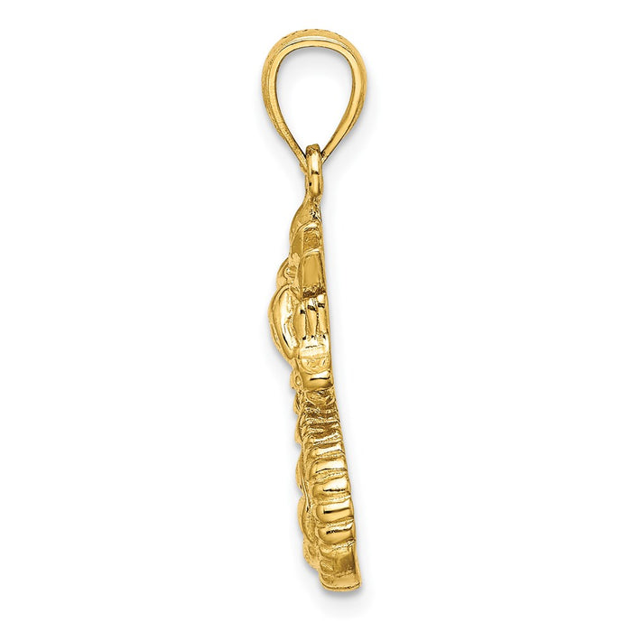Million Charms 14K Yellow Gold Themed 2-D Nautical Seahorse Charm