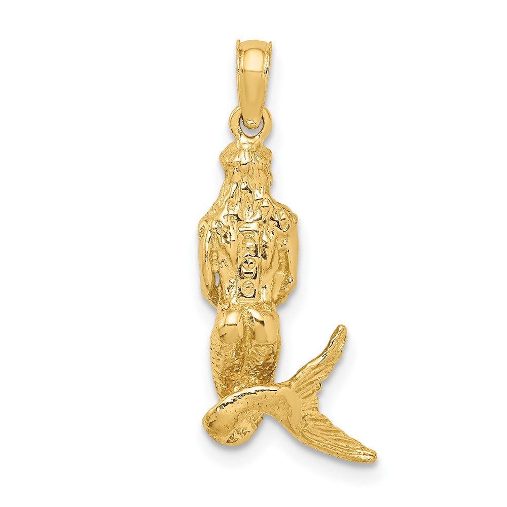 Million Charms 14K Yellow Gold Themed 3-D Mermaid Charm