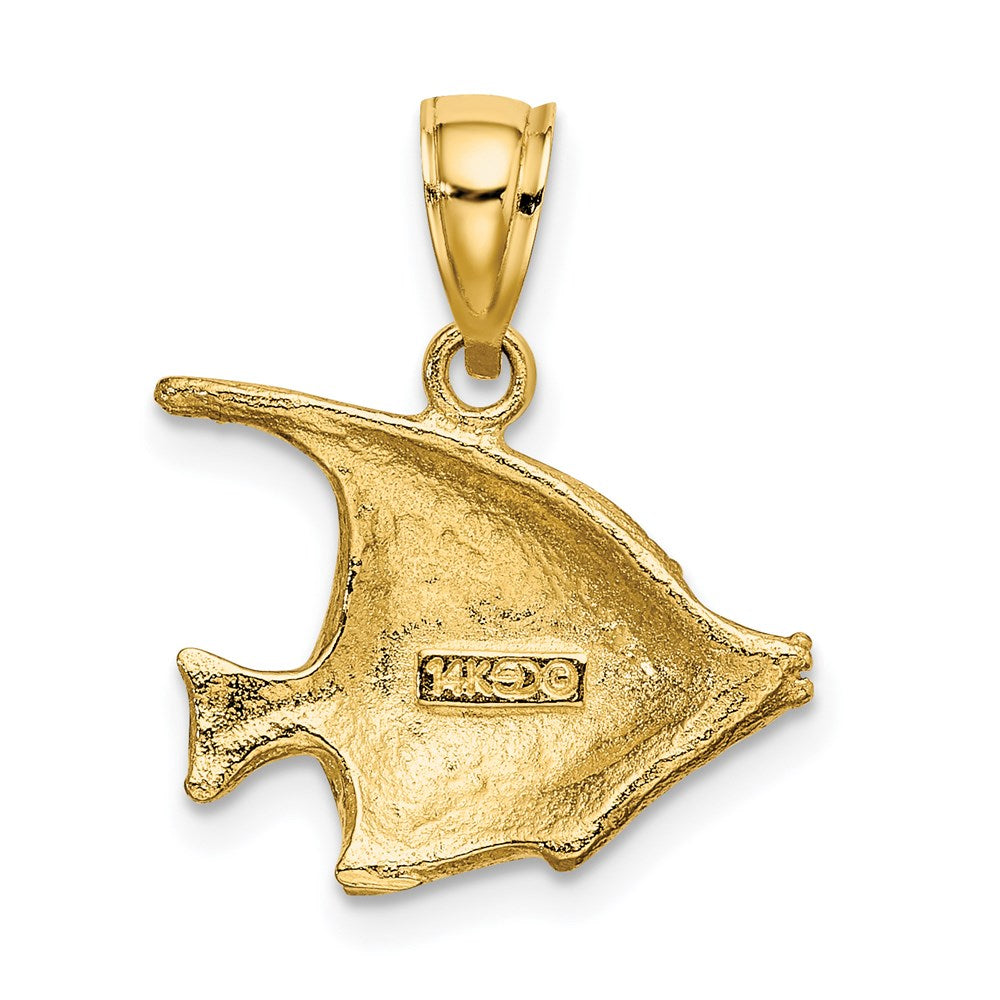 Million Charms 14K Yellow Gold Themed 2-D Polished Fish Charm