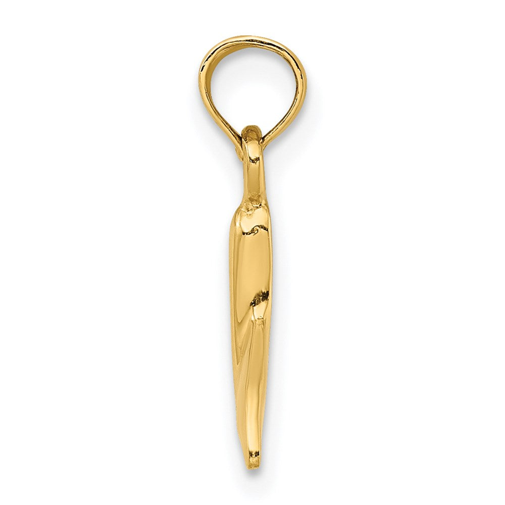 Million Charms 14K Yellow Gold Themed Polished Small Whale Tail Charm