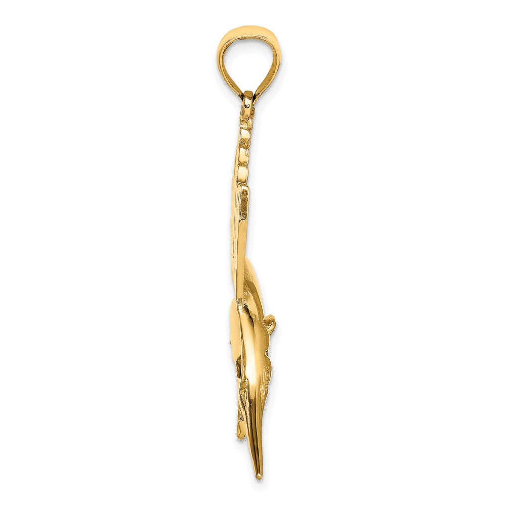 Million Charms 14K Yellow Gold Themed Polished Sailfish Charm