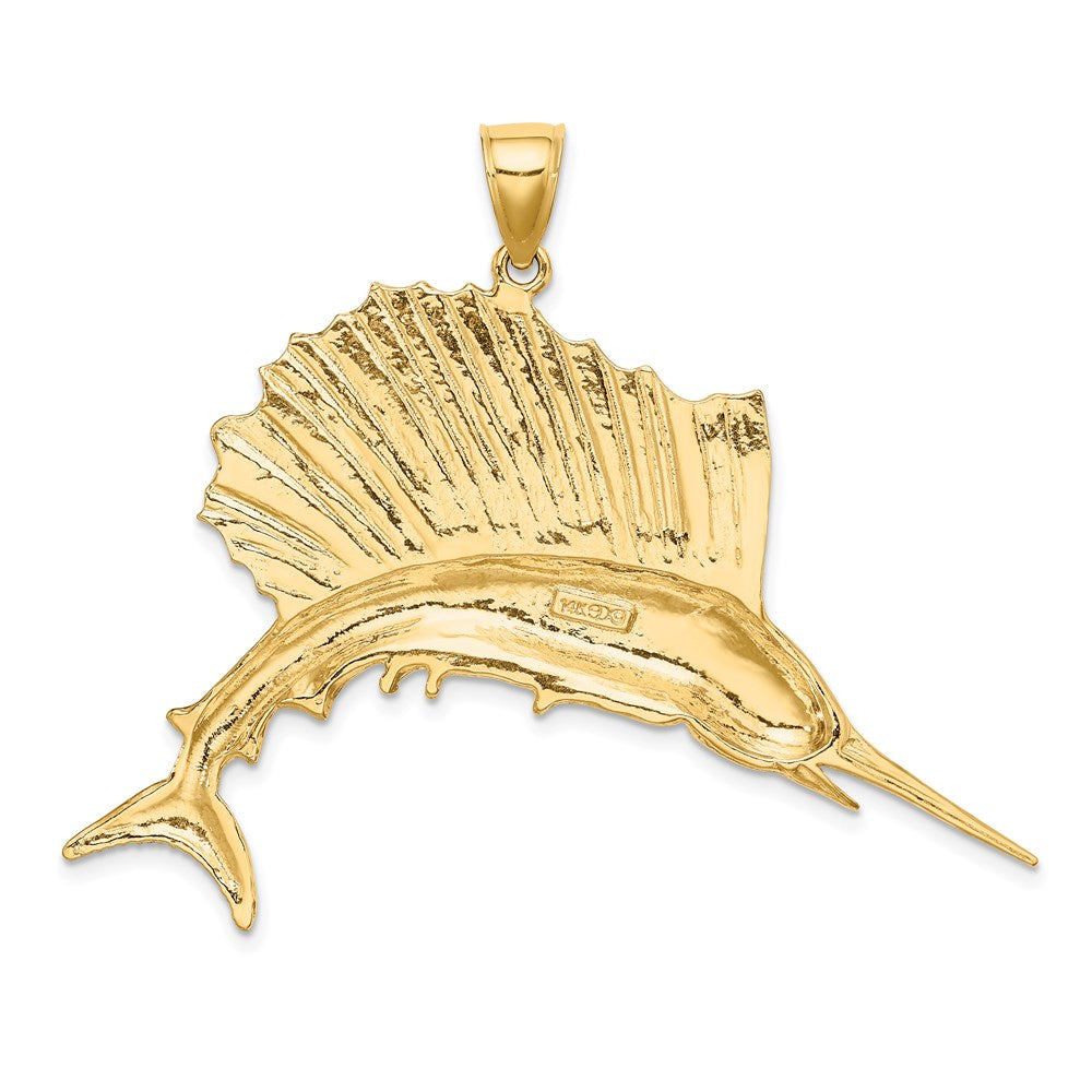 Million Charms 14K Yellow Gold Themed Polished Sailfish Charm