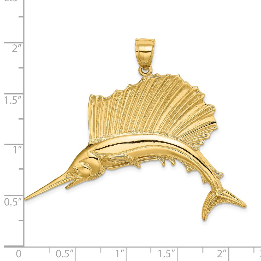Million Charms 14K Yellow Gold Themed Polished Sailfish Charm