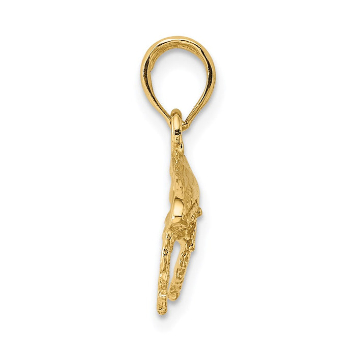 Million Charms 14K Yellow Gold Themed 2-D Whale Charm