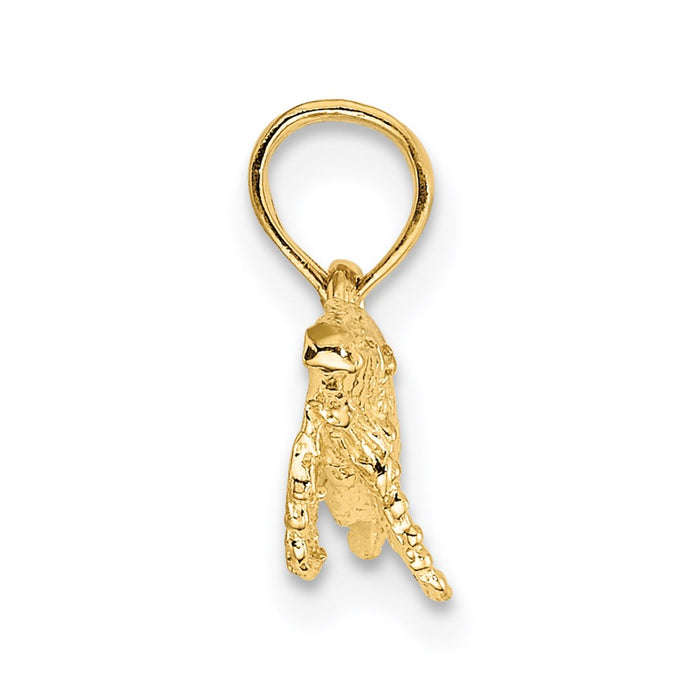 Million Charms 14K Yellow Gold Themed 2-D Whale Charm