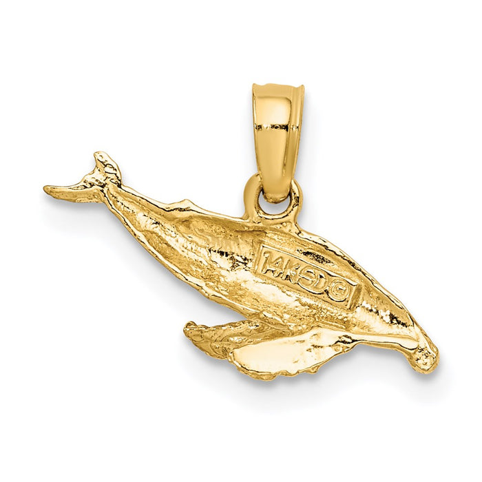 Million Charms 14K Yellow Gold Themed 2-D Whale Charm