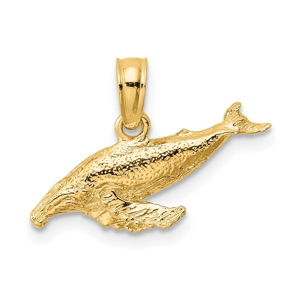 Million Charms 14K Yellow Gold Themed 2-D Whale Charm