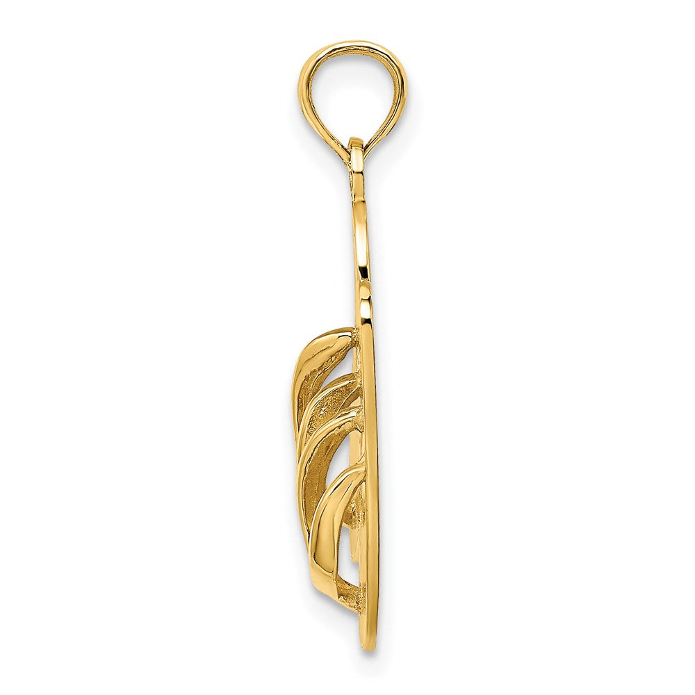 Million Charms 14K Yellow Gold Themed Large Sea Isle Hp Double Flip-Flop Charm